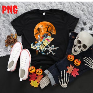 Dinosaurs Halloween PNG, Dinosaur PNG Boo Png, T Rex Png, Halloween Skeleton Sublimation Design,Instant Download