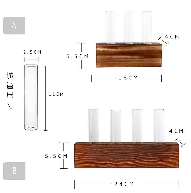 Test Tube Vase,Wooden Frame Vase,,Hydroponic Container,Green Dill Vase,Glass Hydroponic Container,Ornaments,Decoration,Gifts.