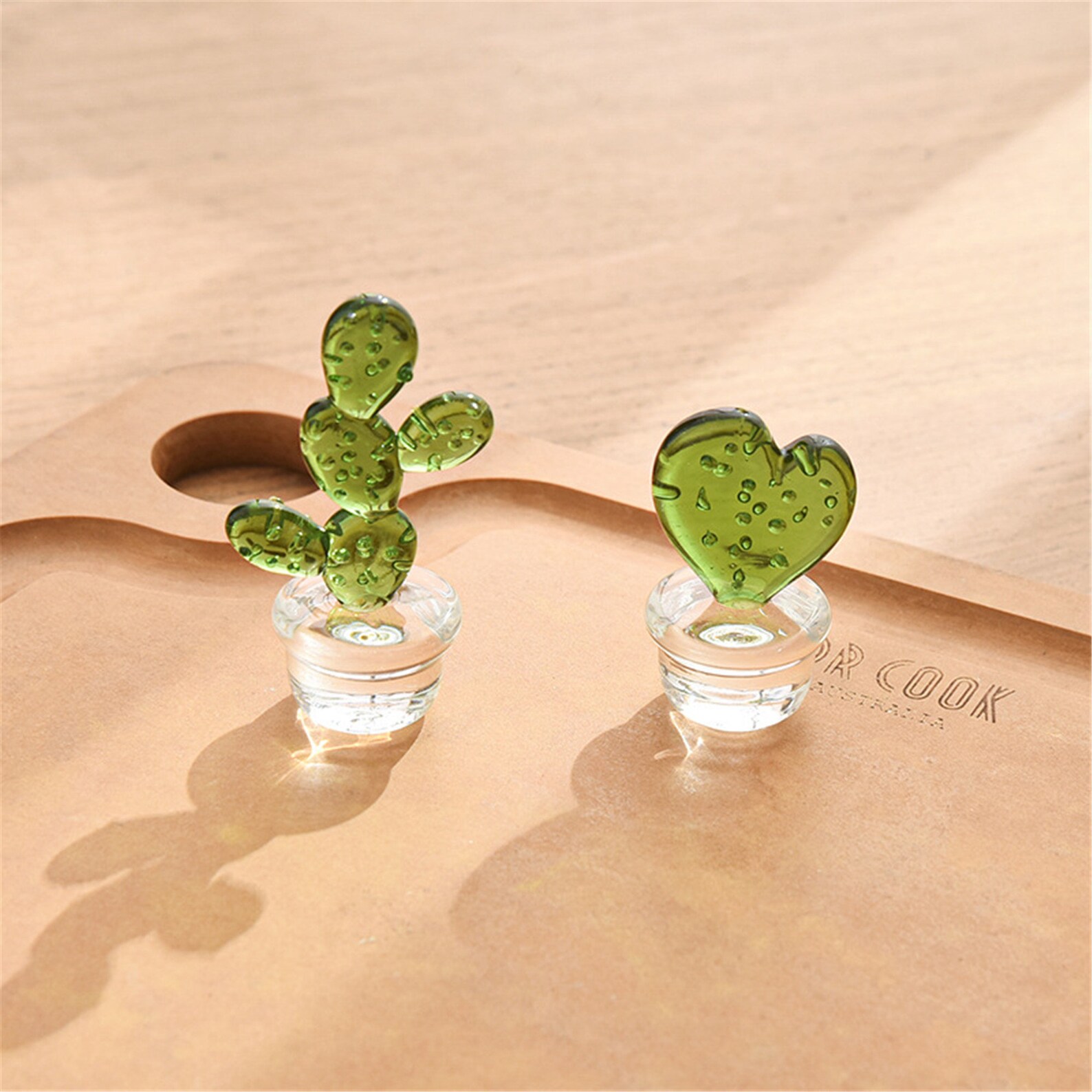 Handmade Blown Cactus Glass Ornaments Green Plants Glass Etsy