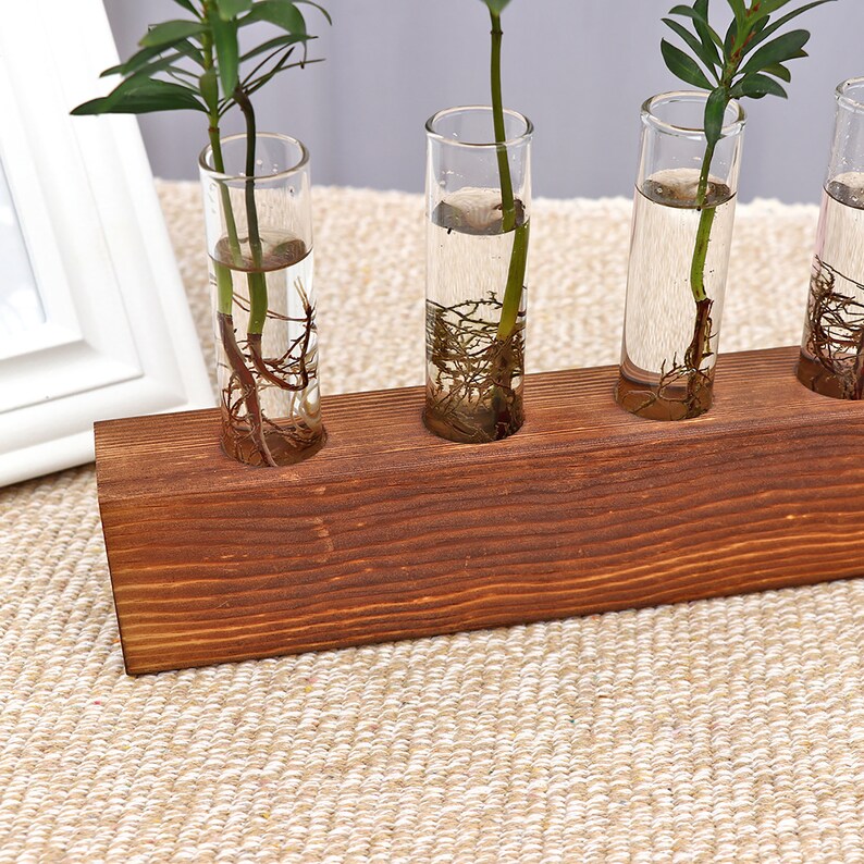 Test Tube Vase,Wooden Frame Vase,,Hydroponic Container,Green Dill Vase,Glass Hydroponic Container,Ornaments,Decoration,Gifts.