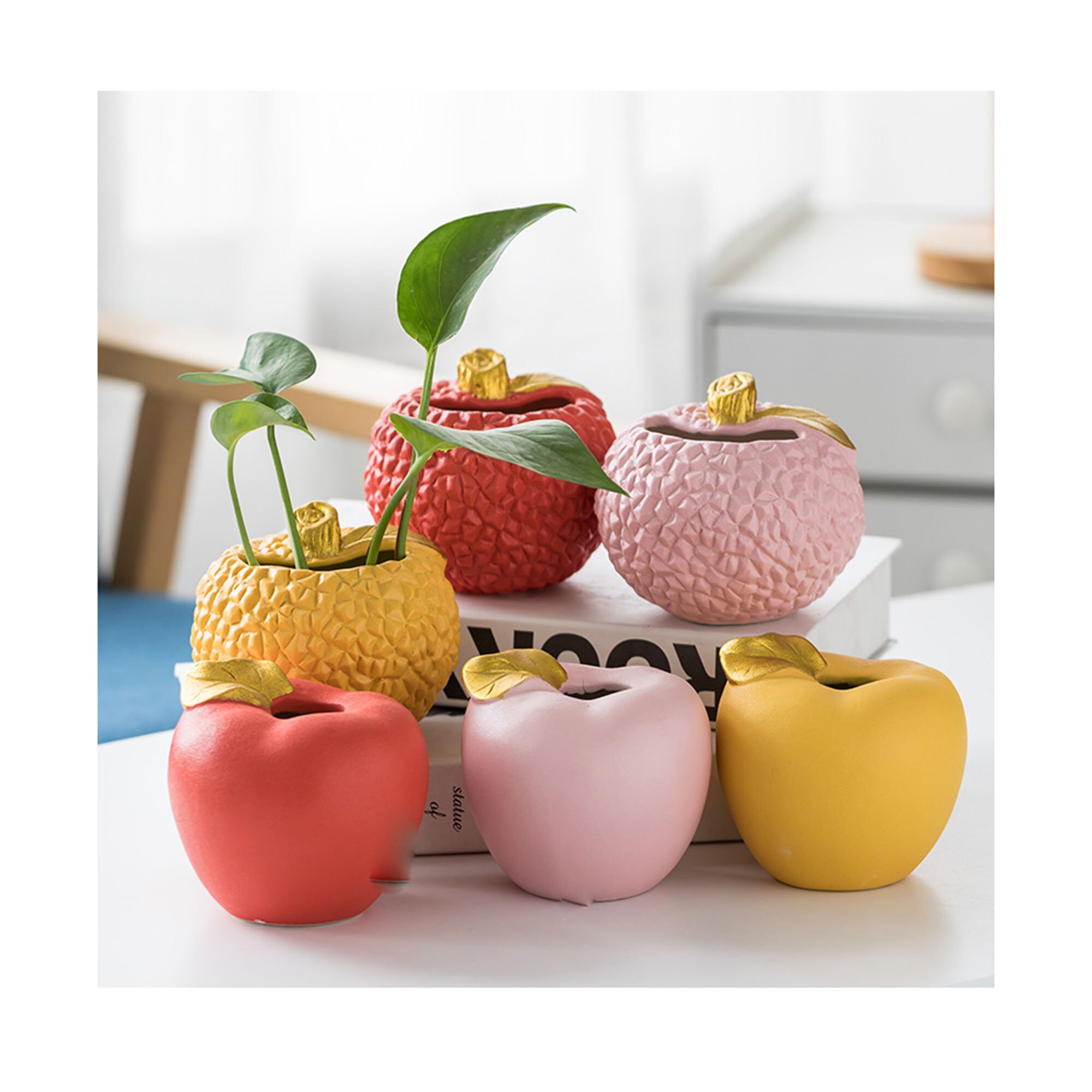 Apple Ceramics Flowerpot Litchi Ceramic Flowerpot Etsy