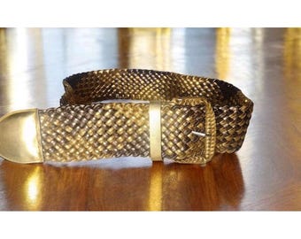 Vintage Omega Gold Woven Belt SZ S - Etsy display picture 2