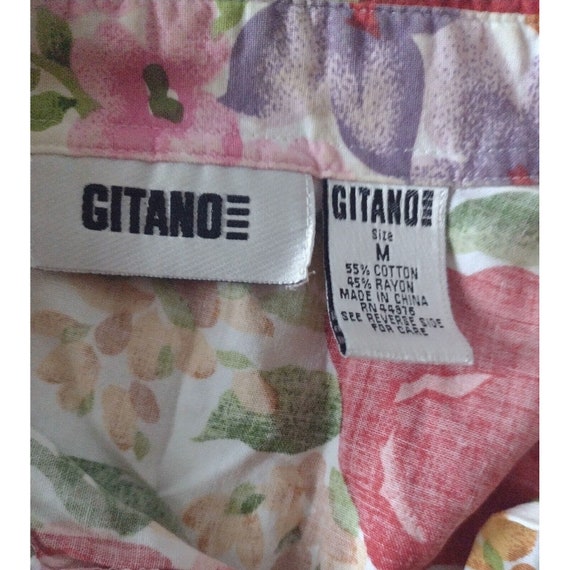 Vintage 80s Gitano Floral Button Up Shirt Size M … - image 6
