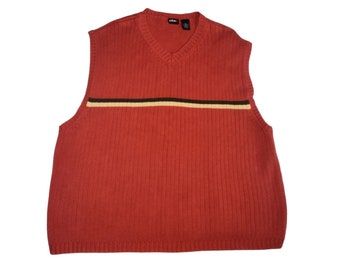 Retro cXs 21 Mens Ribbed Sweater Vest Size XXL Pullover Rust Made in Australia