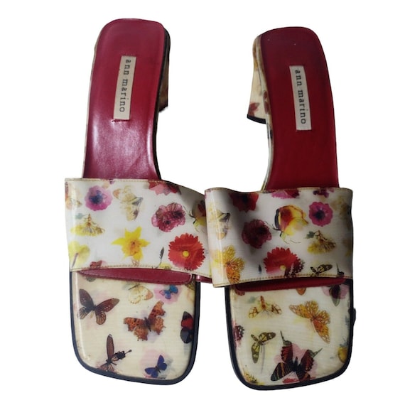 Ann Marino Holographic Butterfly Flowers Slip On … - image 1