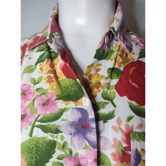 Vintage 80s Gitano Floral Button Up Shirt Size M … - image 2