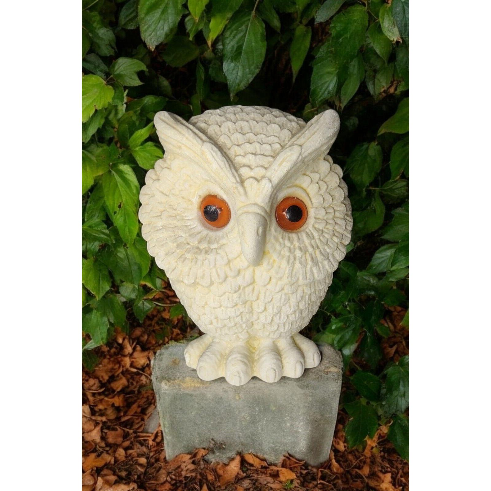 Vintage Norleans Alabaster MCM Owl Figurine Made in England Woodland