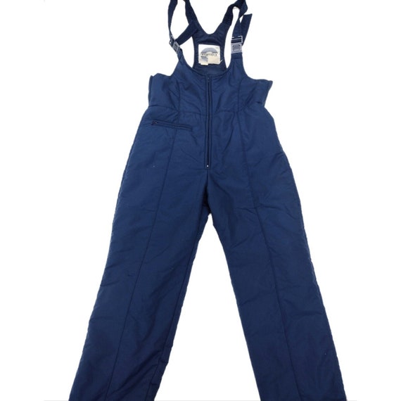 Vintage Europa Size 14 Snow Ski Bib Overalls Waterproof Lined Navy