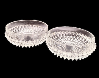 Indiana Glass Diamond Point Clear Glass Bowls Vintage Berry Serving