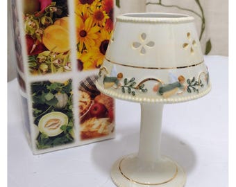 Lampe porte-bougie sur pied Angel en porcelaine Yankee Candle, boîte de Noël pour les fêtes de fin d'année