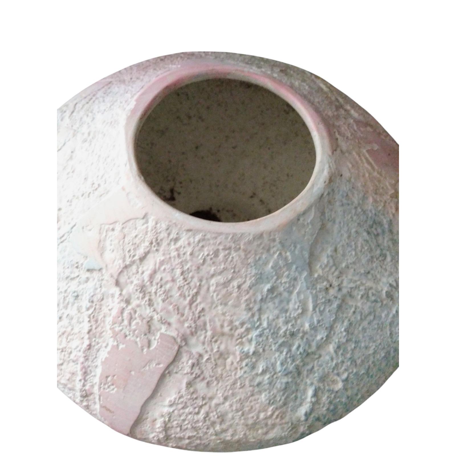 ヴィンテージ HHH サイン入り テクスチャー アート 陶器 花瓶 和風 90