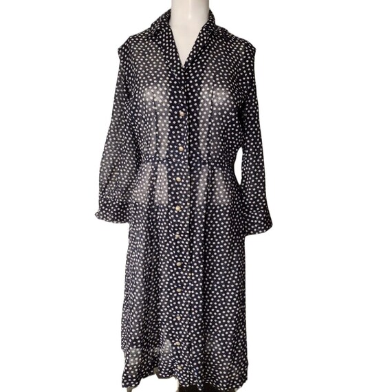 Vtg 50s Martha Manning Polka Dot Semi Sheer Long Sleeve Day - Etsy