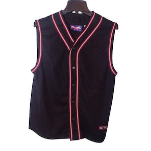 Vintage 80s Spalding Athletic Apparel Button Up Shirt Size M Mesh Sporty Black