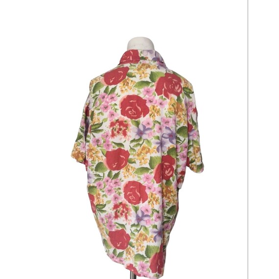 Vintage 80s Gitano Floral Button Up Shirt Size M … - image 5