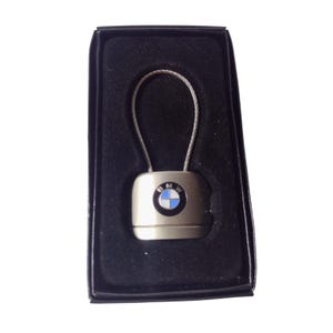 BMW Vintage Metallseil Schlüsselanhänger Brainered Chattanooga TN mit Box Automotiv