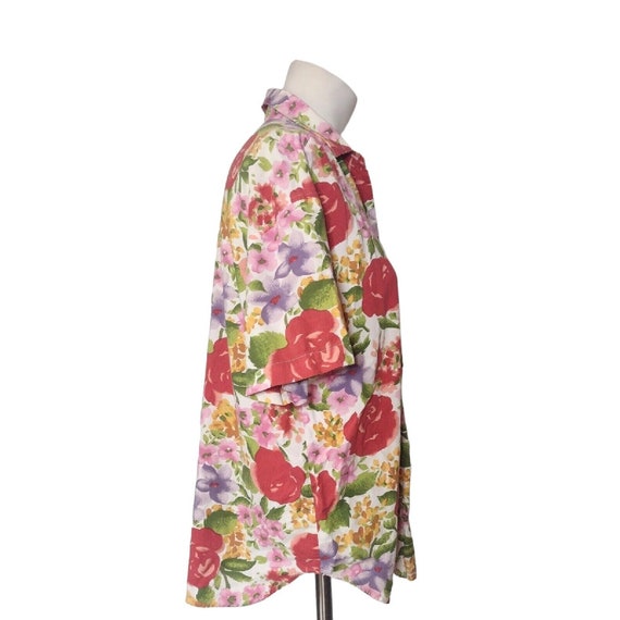 Vintage 80s Gitano Floral Button Up Shirt Size M … - image 3