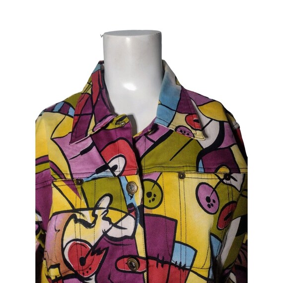 Vintage Mirror Image Abstract Art to Wear Jacket … - image 2