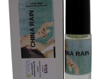 Jane Bernard Natural China Rain Perfumed Body Oil for Men and Women_Long lasting Fragrance in 1/3 Ounce Roller Ball Glass Bottle
