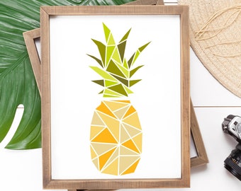 Geometric Pineapple Cut File | Pineapple SVG | Vacation SVG | Tropical SVG | Beach svg | 2 Files