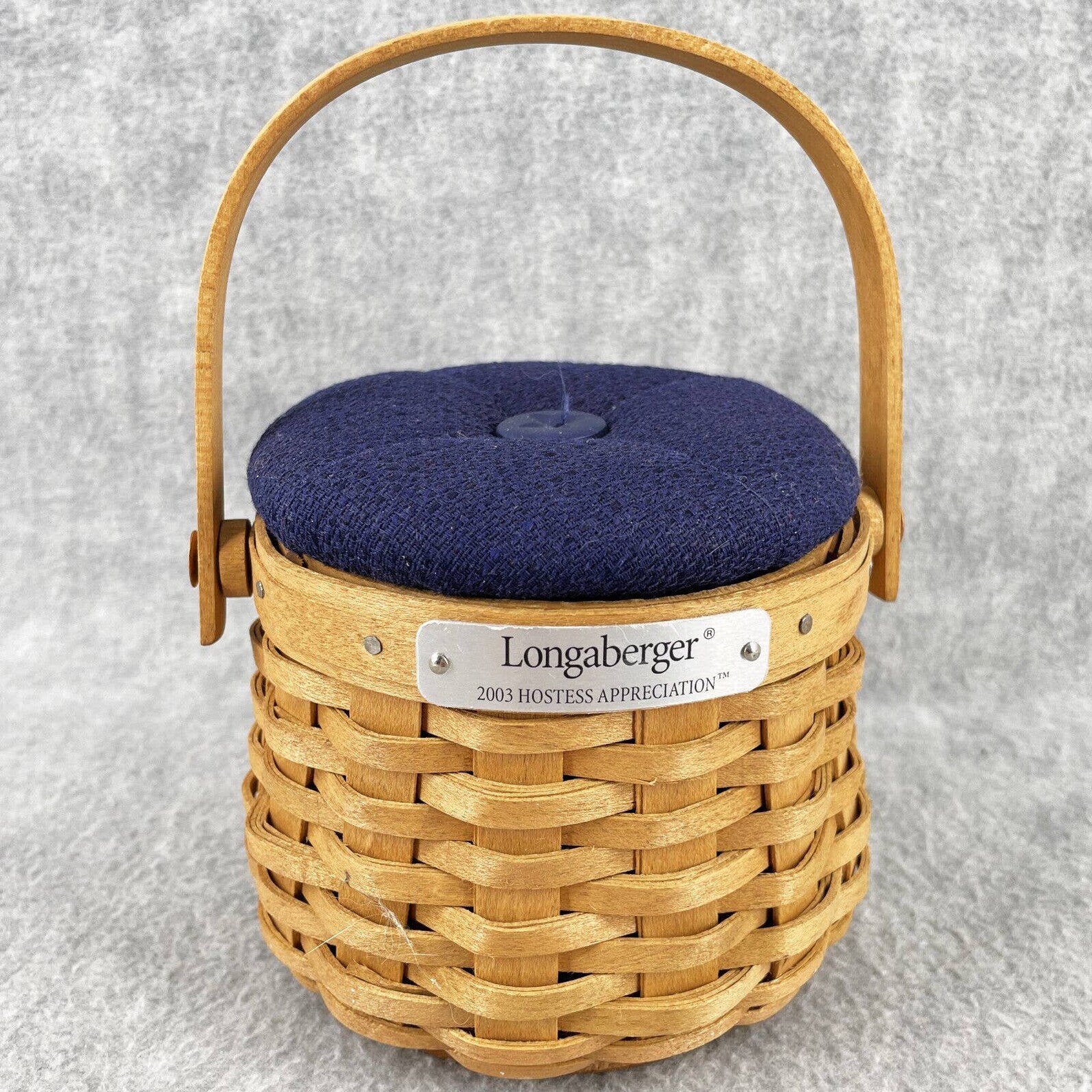 Longaberger Hostess Appreciation Basket W Pincushion Lid Blue Etsy