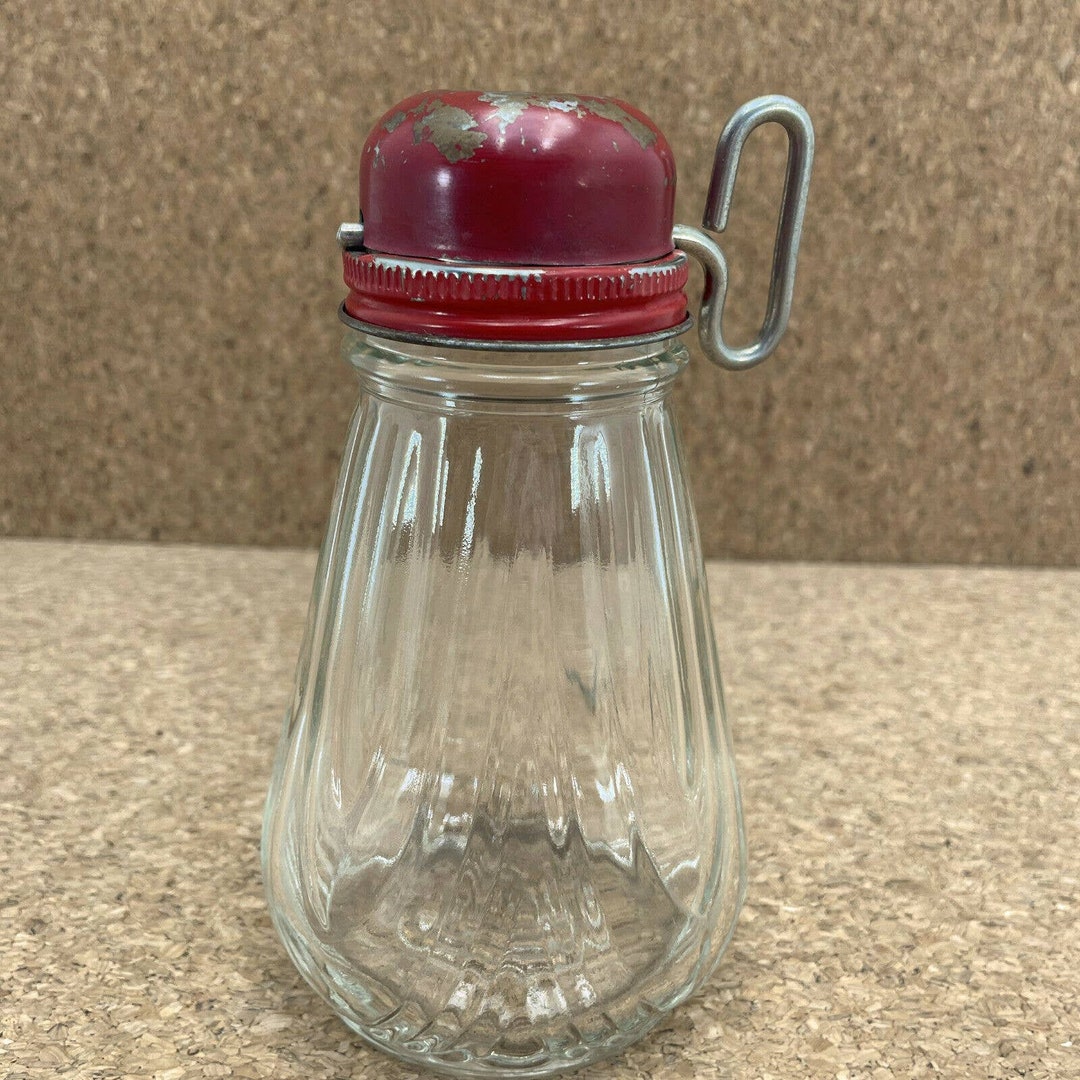 Vintage Glass Nut Chopper Handheld Metal Red Turn Key Etsy