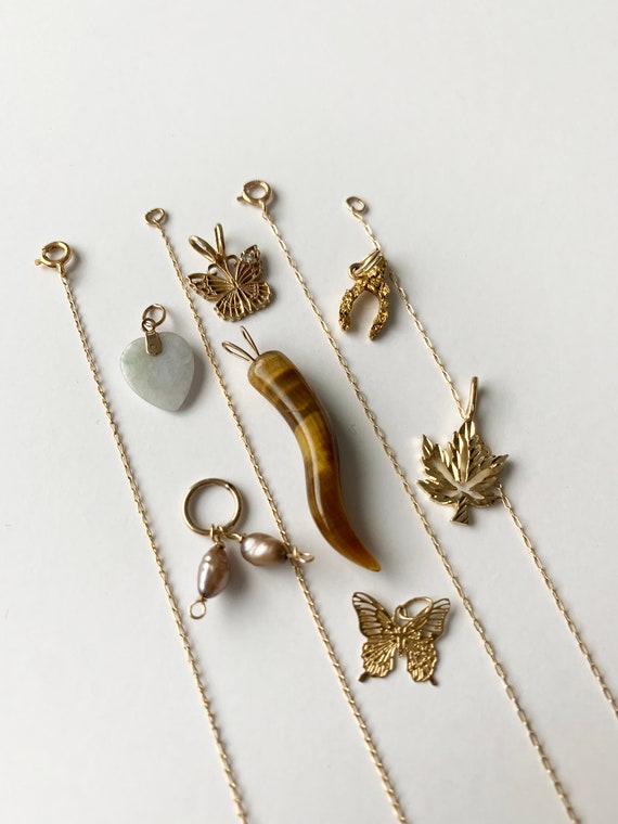 Estate 14K Gold Pendants with Optional Chains