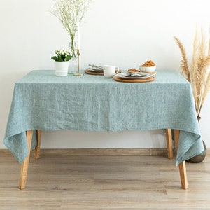 Large Linen Tablecloth | Wide Natural Linen Lace | Wedding Large Table Cloth | Washed Soft Linen Tablecloth | Oval Or Rectangular