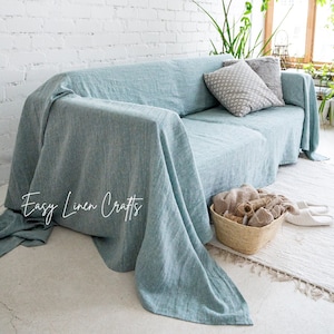 Linen Sofa Slipcover, Custom Couch Cover, Natural Linen Couch Slipcover, Large Loveseat Protector, Home Decor Essentials