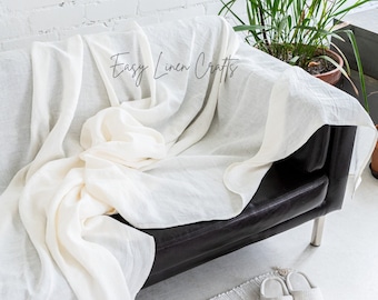Removable linen couch cover, natural linen slipcover, oversized sofa seat cover, custom sofa cover, living room decor