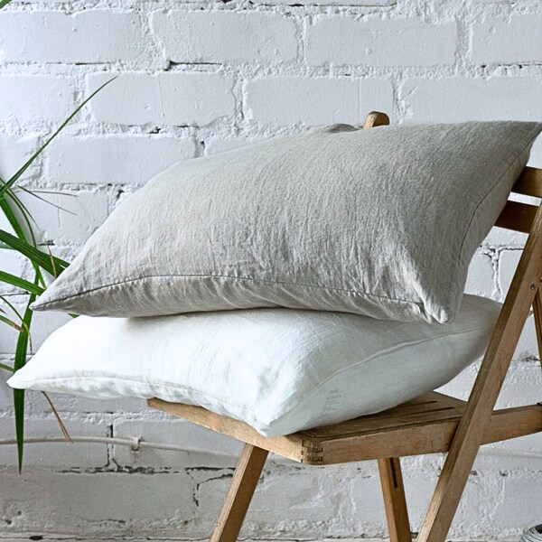 Zipper Linen Pillow Case Etsy