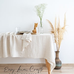 Large Linen Tablecloth in Multiple Colors - Custom Size  Washed Soft Dining Table Cover - Table Decor