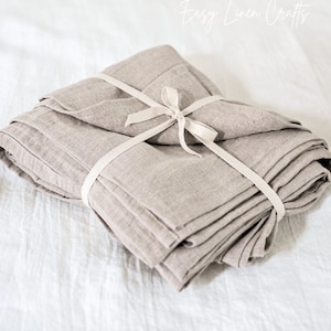 Linen Flat Sheet - Custom Organic Bedding for Queen, King, Full Beds, Natural Linen Top Sheet, Bed Cover