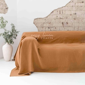 Linen sofa cover, seamless linen couch cover, loose cover, loveseat cover, linen slip cover, custom slipcover
