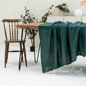 Stonewashed linen table cover, dining table cloth, large long linen tablecloth, round or oval tablecloth, custom table cloth, gift for her