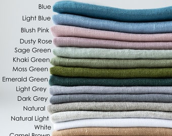 Linen fabric samples set of all colors (fast delivery), set of linen colors, fabric swatches for bedding, curtains, couch covers, tablecloth