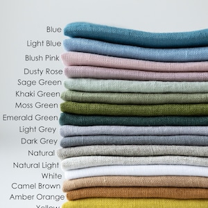 Linen fabric samples set of all colors (fast delivery), set of linen colors, fabric swatches for bedding, curtains, couch covers, tablecloth