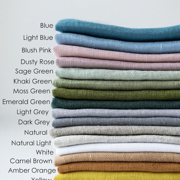 Linen fabric samples set of all colors (fast delivery), set of linen colors, fabric swatches for bedding, curtains, couch covers, tablecloth