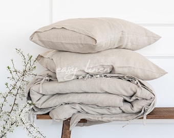 Bed linen set, 100% linen bed set, custom linen bedding set, queen king bedding, linen full bed set - linen duvet cover and 2 pillowcases