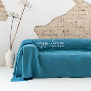 Linen sofa cover, loose couch slipcover, custom slipcover, linen loveseat slip cover, sofa seat cover, sofa slipcover, armchair cover