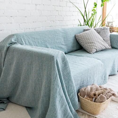 Sofa slipcover. Linen couch cover. Sofa topper. Ikea friheten cover, karlstad cover, ektorp sofa cover, loveseat sofa shops cover, custom cover