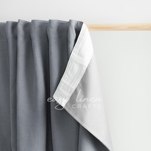 Linen blackout curtain, blackout drape, custom blackout curtain, natural darkening window curtain, long lined curtain drapery - 1 Panel