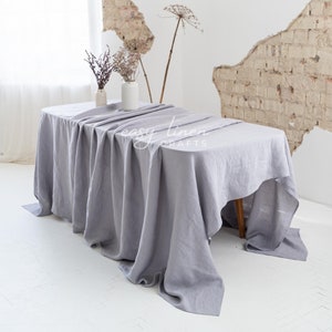 Stonewashed Linen Tablecloth, Large Rectangular Tablecloth, Custom Oval Table Cover, Extra Long Tablecloth, Dining Table Cloth, Linen Cloth