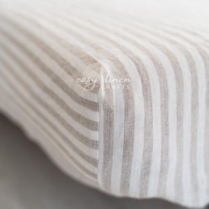 Linen Fitted Sheet - Custom Linen Bedding, Linen Sheet for Queen, King Size Mattresses - Soft, Durable Bed Sheet Cover - 1 Fitted Sheet