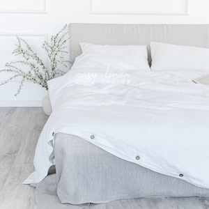 Bedding Set, Linen Duvet Cover Set with 2 Pillowcases, Washed Linen Bedding - Double, Single, Queen, King Comforter Cover, Custom Bed Linens