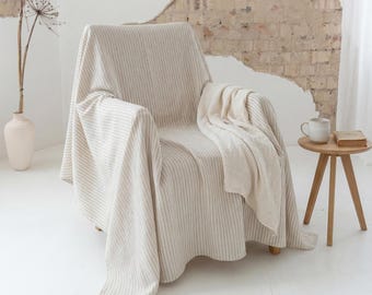 Pokrowiec na fotel z lnu, pokrowiec na meble na zamówienie, luźny, zmywalny pokrowiec z lnu