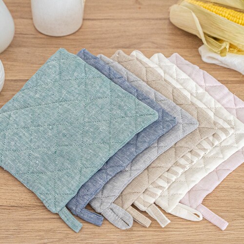 Linen Pot Holder Linen Hot Pad Linen Oven Potholder Etsy