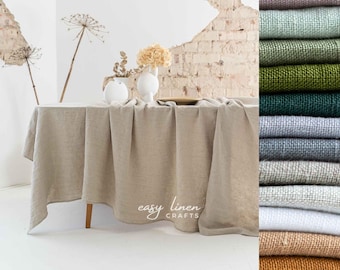 Linen Tablecloth, 170gsm Natural Linen, Custom Rectangle, Square, Round Table Cloth, Farmhouse Wedding Decor