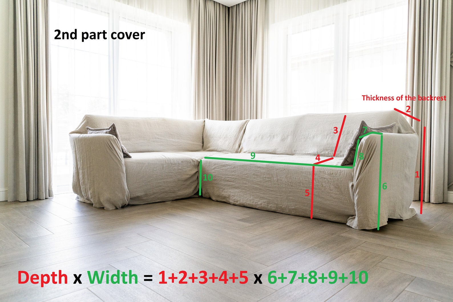 Linen Couch Cover for L Shape Sofa Parts Sectional Sofa Etsy