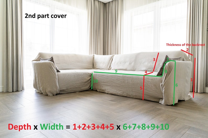 Linen Couch Cover for L Shape Sofa Parts Sectional Sofa Etsy