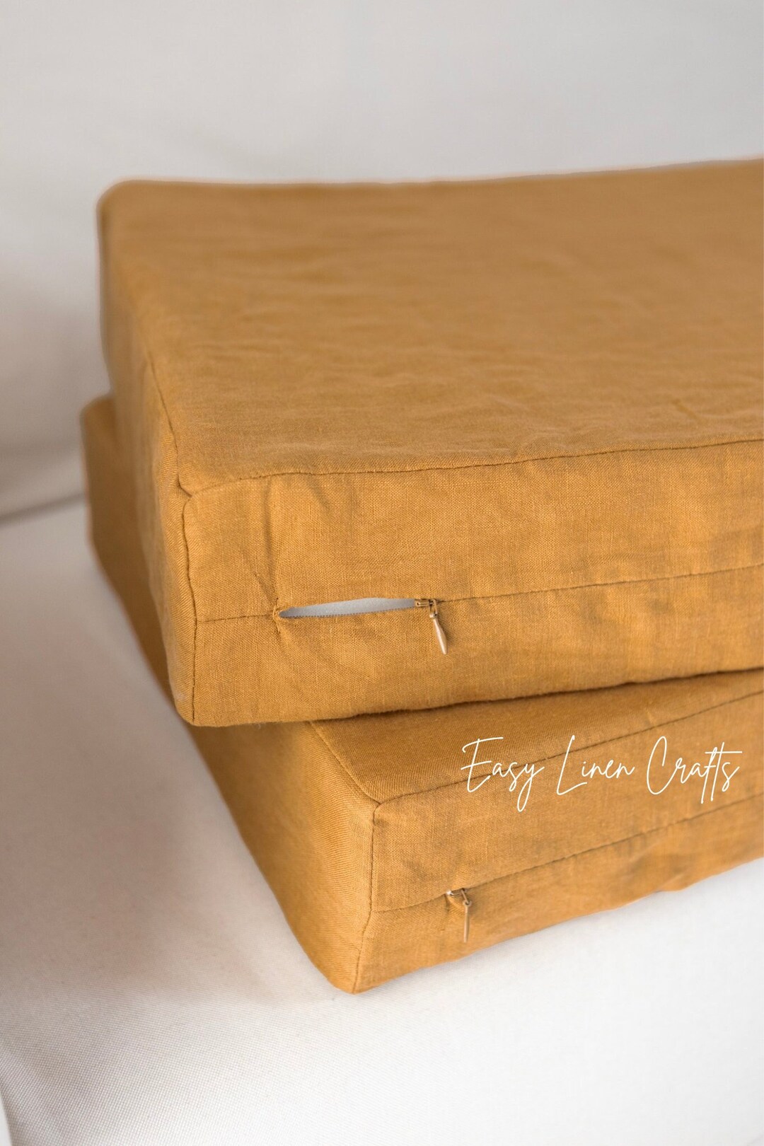 Linen Zippered Sofa Cushion Covers Couch Pillow Slipcovers Linen Sofa